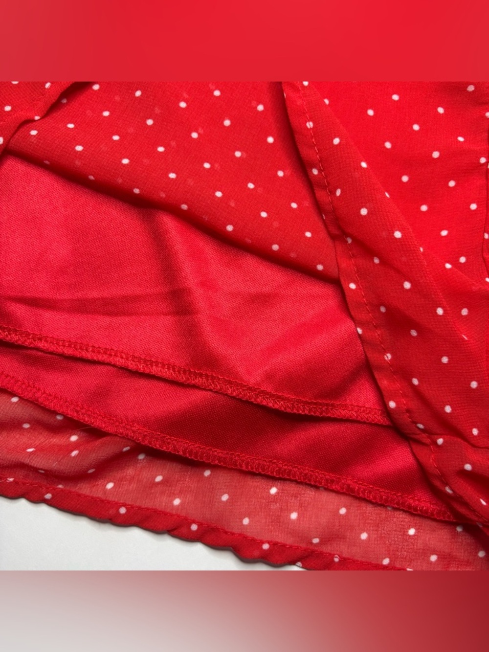 ALTAR’D STATE Red Polka Dot Ruffle Romper Size M NWOT Flowy V-Neck - Picture 11 of 11